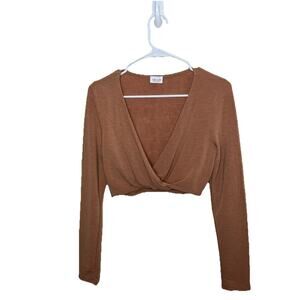 Le Lis Sweater Crop Top Tan Beige Size Medium Excellent Condition